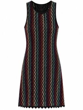 NBD Revolve Bianca Rainbow Zigzag Stripe Knit Racerback Mini Dress Sz S